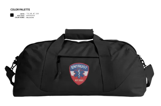 Duffle Bag, Entrust Medical Services Express, EMS/EMT, Teamtime, Team time, sublimation, custom sports apparel, team uniforms, spirit wear, spiritwear, sports uniforms, custom shirts, team store, custom team store, fundraiser sports, apparel fundraiser