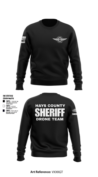 Crew Neck Sweatshirt, Hays County Sheriff Drone Team, Police, Teamtime, Team time, sublimation, custom sports apparel, team uniforms, spirit wear, spiritwear, sports uniforms, custom shirts, team store, custom team store, fundraiser sports, apparel fundraiser