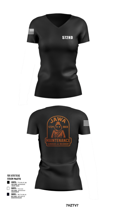 572nd 81334330 Women's Short Sleeve V-neck Shirt - 102