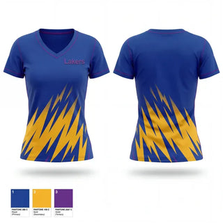 Womens Short Sleeve Vneck Shirt, Lakers, Softball, Teamtime, Team time, sublimation, custom sports apparel, team uniforms, spirit wear, spiritwear, sports uniforms, custom shirts, team store, custom team store, fundraiser sports, apparel fundraiser