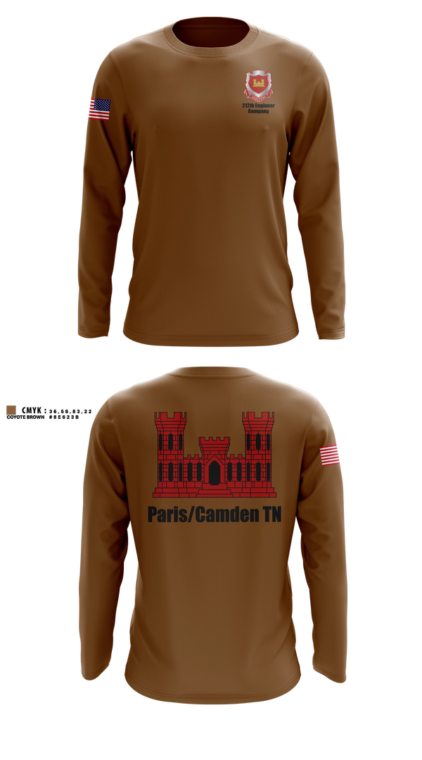 Long Sleeve Performance Shirt, 212th Engineer Company, National Guard, Teamtime, Team time, sublimation, custom sports apparel, team uniforms, spirit wear, spiritwear, sports uniforms, custom shirts, team store, custom team store, fundraiser sports, apparel fundraiser