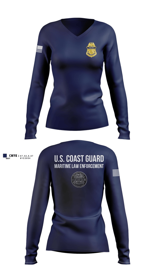 Womens Long Sleeve Vneck Shirt, Sector Miami Boarding Team, Coast Guard, Teamtime, Team time, sublimation, custom sports apparel, team uniforms, spirit wear, spiritwear, sports uniforms, custom shirts, team store, custom team store, fundraiser sports, apparel fundraiser