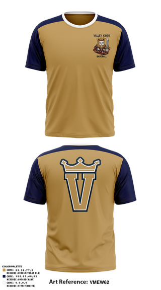 Short Sleeve Performance Shirt, Valley Kings, Baseball, Teamtime, Team time, sublimation, custom sports apparel, team uniforms, spirit wear, spiritwear, sports uniforms, custom shirts, team store, custom team store, fundraiser sports, apparel fundraiser