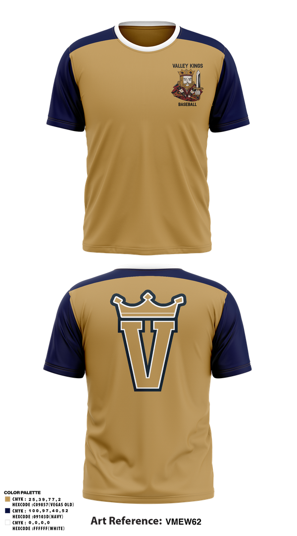 Old School Cotton Feel Shirt, Valley Kings, Baseball, Teamtime, Team time, sublimation, custom sports apparel, team uniforms, spirit wear, spiritwear, sports uniforms, custom shirts, team store, custom team store, fundraiser sports, apparel fundraiser
