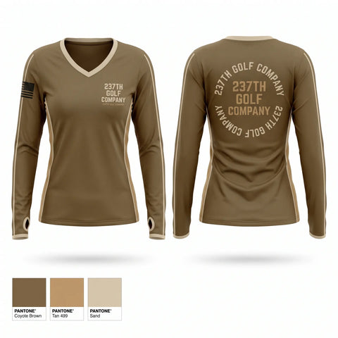 Womens Long Sleeve Vneck Shirt, 237th golf company, National Guard, Teamtime, Team time, sublimation, custom sports apparel, team uniforms, spirit wear, spiritwear, sports uniforms, custom shirts, team store, custom team store, fundraiser sports, apparel fundraiser