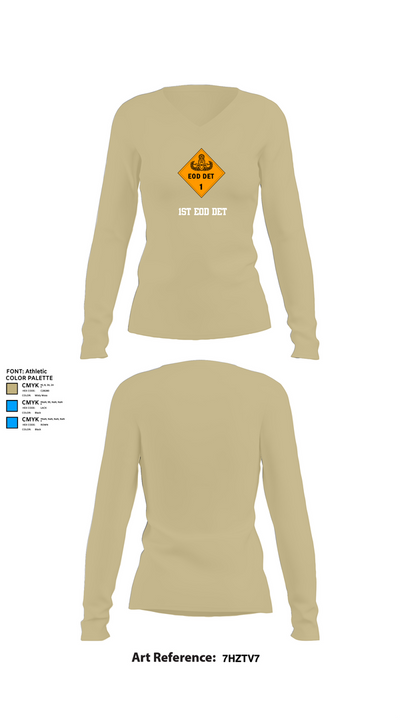 1st EOD DET 18111177 Women's Long Sleeve V-neck Shirt - 82