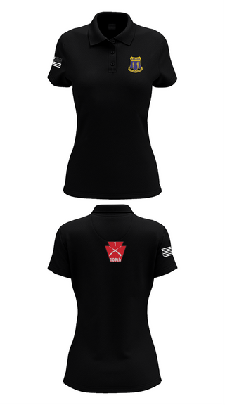 Womens Short Sleeve Performance Polo, A co 1/109, National Guard, Teamtime, Team time, sublimation, custom sports apparel, team uniforms, spirit wear, spiritwear, sports uniforms, custom shirts, team store, custom team store, fundraiser sports, apparel fundraiser