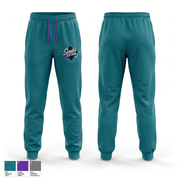 Sweatpants, Sandlot Sisters, Softball, Teamtime, Team time, sublimation, custom sports apparel, team uniforms, spirit wear, spiritwear, sports uniforms, custom shirts, team store, custom team store, fundraiser sports, apparel fundraiser