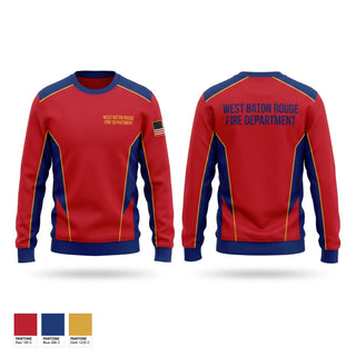 Crew Neck Sweatshirt, West Baton Rouge Fire Department, Fire Department, Teamtime, Team time, sublimation, custom sports apparel, team uniforms, spirit wear, spiritwear, sports uniforms, custom shirts, team store, custom team store, fundraiser sports, apparel fundraiser