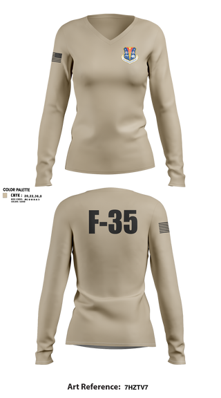 Womens Long Sleeve Vneck Shirt, 85FG, Air Force, Teamtime, Team time, sublimation, custom sports apparel, team uniforms, spirit wear, spiritwear, sports uniforms, custom shirts, team store, custom team store, fundraiser sports, apparel fundraiser