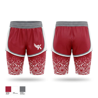 Womens Shorts, Kaua’i Red Raiders, Cheer, Teamtime, Team time, sublimation, custom sports apparel, team uniforms, spirit wear, spiritwear, sports uniforms, custom shirts, team store, custom team store, fundraiser sports, apparel fundraiser