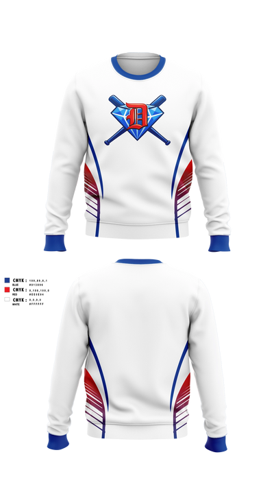 Dinwiddie Diamond Youth Softball Crew Neck Sweatshirt - 2