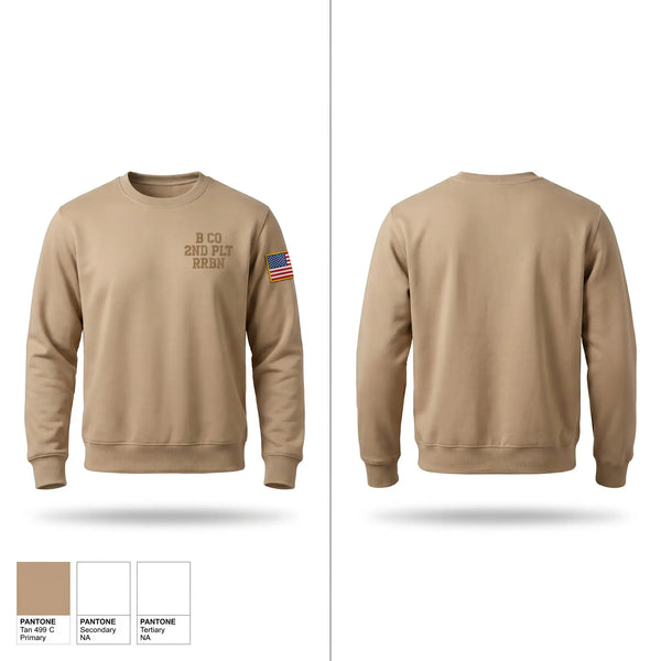 Crew Neck Sweatshirt, B CO 2ND PLT RRBN, National Guard, Teamtime, Team time, sublimation, custom sports apparel, team uniforms, spirit wear, spiritwear, sports uniforms, custom shirts, team store, custom team store, fundraiser sports, apparel fundraiser