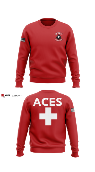 Crew Neck Sweatshirt, ACES, EMS/EMT, Teamtime, Team time, sublimation, custom sports apparel, team uniforms, spirit wear, spiritwear, sports uniforms, custom shirts, team store, custom team store, fundraiser sports, apparel fundraiser