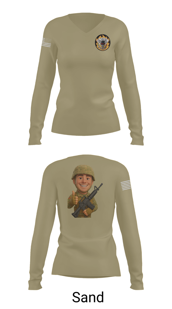 Womens Long Sleeve Vneck Shirt, 2-69 GCo, Army, Teamtime, Team time, sublimation, custom sports apparel, team uniforms, spirit wear, spiritwear, sports uniforms, custom shirts, team store, custom team store, fundraiser sports, apparel fundraiser