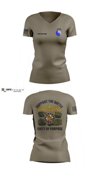 Womens Short Sleeve Vneck Shirt, 729 Quarter Master Unit, Army, Teamtime, Team time, sublimation, custom sports apparel, team uniforms, spirit wear, spiritwear, sports uniforms, custom shirts, team store, custom team store, fundraiser sports, apparel fundraiser