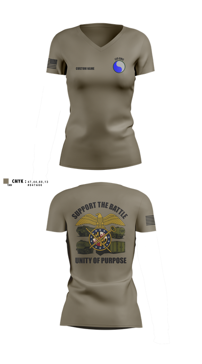 729 Quarter Master Unit 34151644 Women's Short Sleeve V-neck Shirt - 10