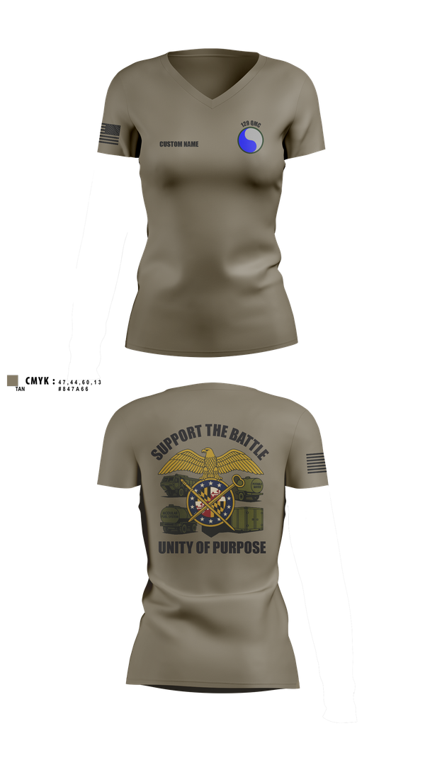 Womens Short Sleeve Vneck Shirt, 729 Quarter Master Unit, Army, Teamtime, Team time, sublimation, custom sports apparel, team uniforms, spirit wear, spiritwear, sports uniforms, custom shirts, team store, custom team store, fundraiser sports, apparel fundraiser