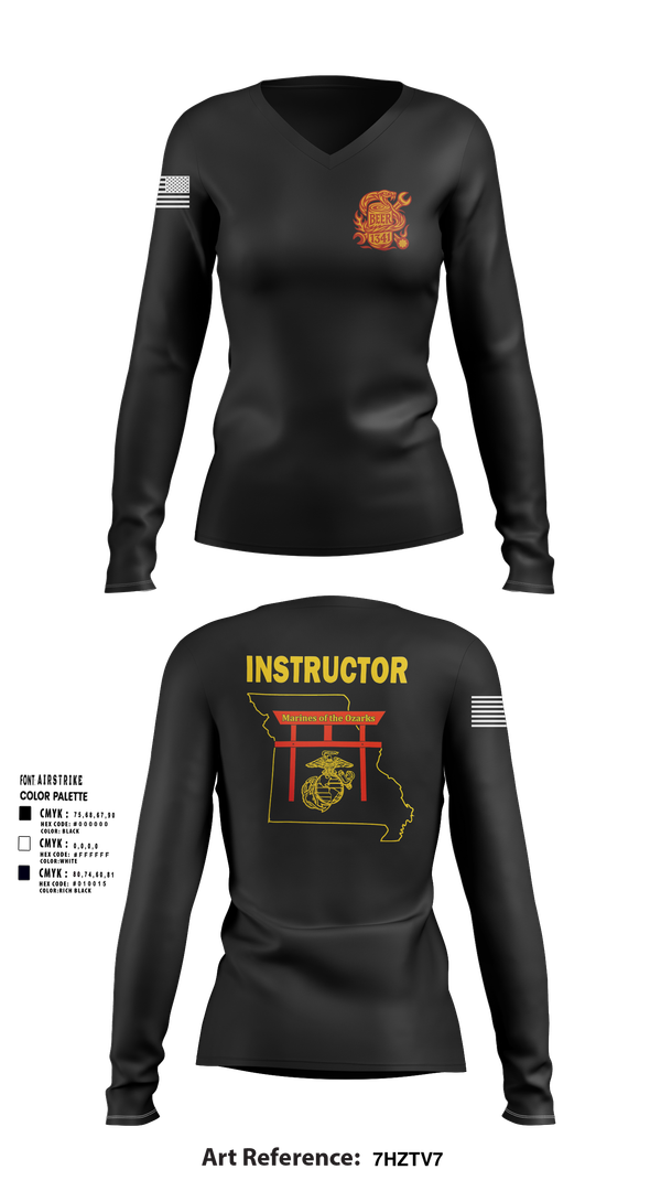 Womens Long Sleeve Vneck Shirt, BEER, Marines, Teamtime, Team time, sublimation, custom sports apparel, team uniforms, spirit wear, spiritwear, sports uniforms, custom shirts, team store, custom team store, fundraiser sports, apparel fundraiser