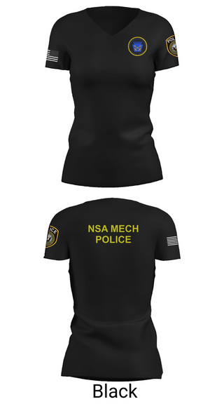 Womens Short Sleeve Vneck Shirt, NSA Mechanicsburg, , Teamtime, Team time, sublimation, custom sports apparel, team uniforms, spirit wear, spiritwear, sports uniforms, custom shirts, team store, custom team store, fundraiser sports, apparel fundraiser