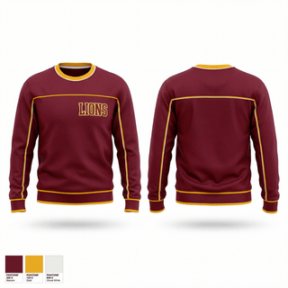 Crew Neck Sweatshirt, Lions, Baseball, Teamtime, Team time, sublimation, custom sports apparel, team uniforms, spirit wear, spiritwear, sports uniforms, custom shirts, team store, custom team store, fundraiser sports, apparel fundraiser