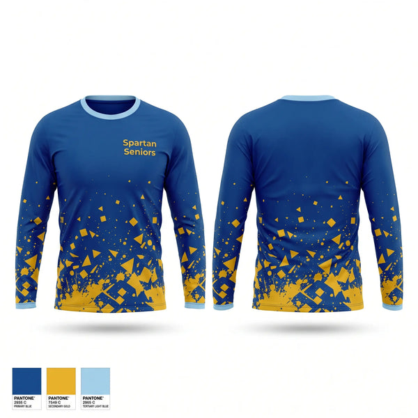 Long Sleeve Performance Shirt, Spartan Seniors, Cross Country, Teamtime, Team time, sublimation, custom sports apparel, team uniforms, spirit wear, spiritwear, sports uniforms, custom shirts, team store, custom team store, fundraiser sports, apparel fundraiser