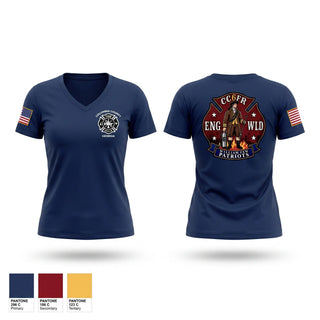 Womens Short Sleeve Vneck Shirt, Columbia County Fire Rescue Engine Company 6, Fire Department, Teamtime, Team time, sublimation, custom sports apparel, team uniforms, spirit wear, spiritwear, sports uniforms, custom shirts, team store, custom team store, fundraiser sports, apparel fundraiser
