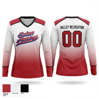 Womens Long Sleeve Vneck Shirt, Valley Relocation (Suisun American Little League), Baseball, Teamtime, Team time, sublimation, custom sports apparel, team uniforms, spirit wear, spiritwear, sports uniforms, custom shirts, team store, custom team store, fundraiser sports, apparel fundraiser