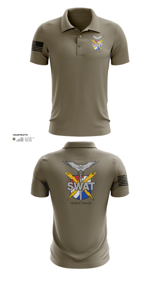Short Sleeve Performance Polo, Temple SWAT, Police, Teamtime, Team time, sublimation, custom sports apparel, team uniforms, spirit wear, spiritwear, sports uniforms, custom shirts, team store, custom team store, fundraiser sports, apparel fundraiser