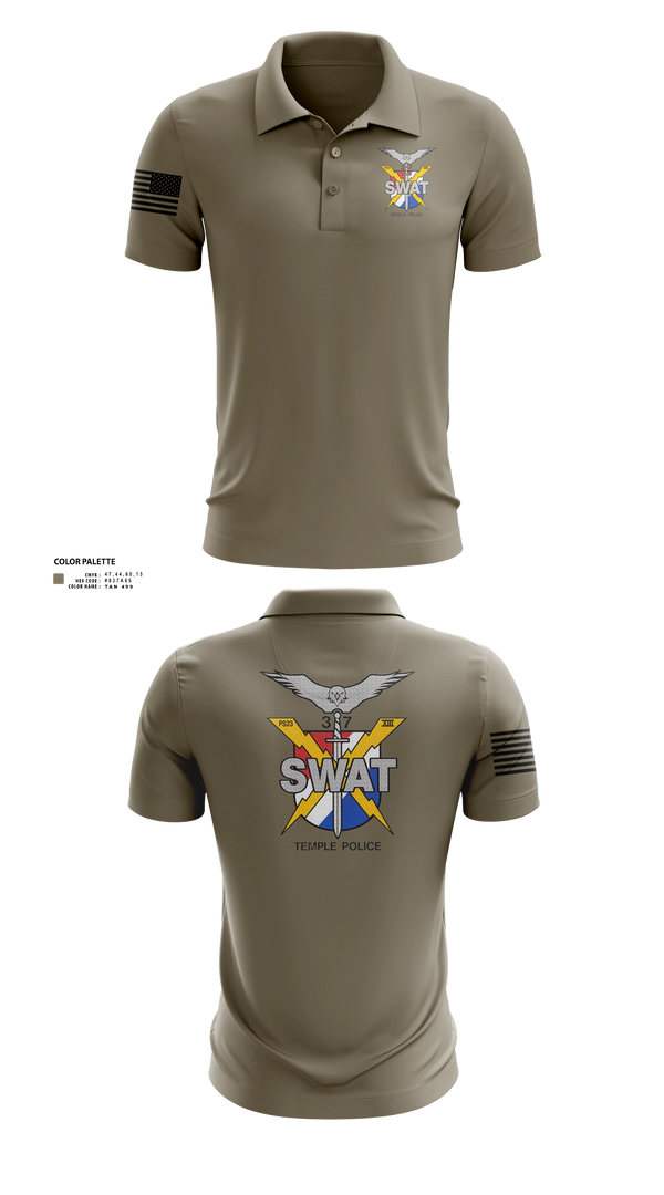 Short Sleeve Performance Polo, Temple SWAT, Police, Teamtime, Team time, sublimation, custom sports apparel, team uniforms, spirit wear, spiritwear, sports uniforms, custom shirts, team store, custom team store, fundraiser sports, apparel fundraiser