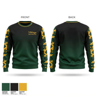 Crew Neck Sweatshirt, Vikings Baseball Club, Baseball, Teamtime, Team time, sublimation, custom sports apparel, team uniforms, spirit wear, spiritwear, sports uniforms, custom shirts, team store, custom team store, fundraiser sports, apparel fundraiser