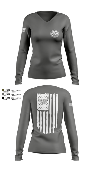 Womens Long Sleeve Vneck Shirt, PCSO Black Knights, , Teamtime, Team time, sublimation, custom sports apparel, team uniforms, spirit wear, spiritwear, sports uniforms, custom shirts, team store, custom team store, fundraiser sports, apparel fundraiser