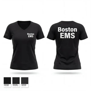 Womens Short Sleeve Vneck Shirt, Boston EMS, EMS/EMT, Teamtime, Team time, sublimation, custom sports apparel, team uniforms, spirit wear, spiritwear, sports uniforms, custom shirts, team store, custom team store, fundraiser sports, apparel fundraiser
