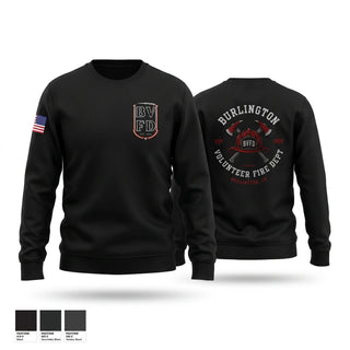 Crew Neck Sweatshirt, Burlington Volunteer Fire Department (BVFD), Fire Department, Teamtime, Team time, sublimation, custom sports apparel, team uniforms, spirit wear, spiritwear, sports uniforms, custom shirts, team store, custom team store, fundraiser sports, apparel fundraiser