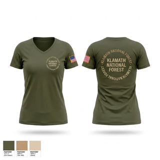 Womens Short Sleeve Vneck Shirt, KLAMATH NATIONAL FOREST, Fire Department, Teamtime, Team time, sublimation, custom sports apparel, team uniforms, spirit wear, spiritwear, sports uniforms, custom shirts, team store, custom team store, fundraiser sports, apparel fundraiser