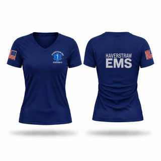 Womens Short Sleeve Vneck Shirt, Haverstraw EMS, EMS/EMT, Teamtime, Team time, sublimation, custom sports apparel, team uniforms, spirit wear, spiritwear, sports uniforms, custom shirts, team store, custom team store, fundraiser sports, apparel fundraiser