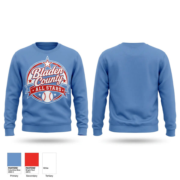 Crew Neck Sweatshirt, Bladen County All Stars, Softball, Teamtime, Team time, sublimation, custom sports apparel, team uniforms, spirit wear, spiritwear, sports uniforms, custom shirts, team store, custom team store, fundraiser sports, apparel fundraiser