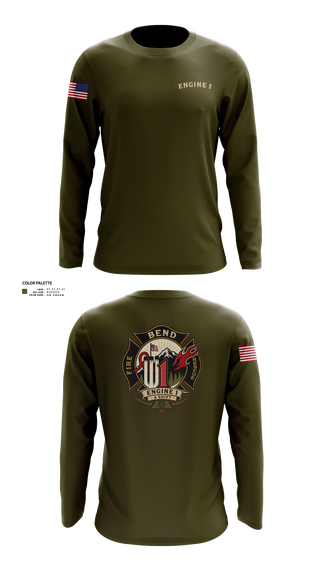 Long Sleeve Performance Shirt, Engine 1, Fire Department, Teamtime, Team time, sublimation, custom sports apparel, team uniforms, spirit wear, spiritwear, sports uniforms, custom shirts, team store, custom team store, fundraiser sports, apparel fundraiser