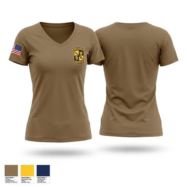 Womens Short Sleeve Vneck Shirt, Temple University Red Diamond Battalion, Army, Teamtime, Team time, sublimation, custom sports apparel, team uniforms, spirit wear, spiritwear, sports uniforms, custom shirts, team store, custom team store, fundraiser sports, apparel fundraiser