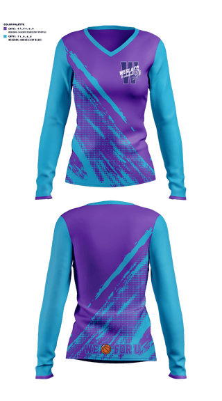 Womens Long Sleeve Vneck Shirt, Weslaco Scorpions, Men's Basketball, Teamtime, Team time, sublimation, custom sports apparel, team uniforms, spirit wear, spiritwear, sports uniforms, custom shirts, team store, custom team store, fundraiser sports, apparel fundraiser