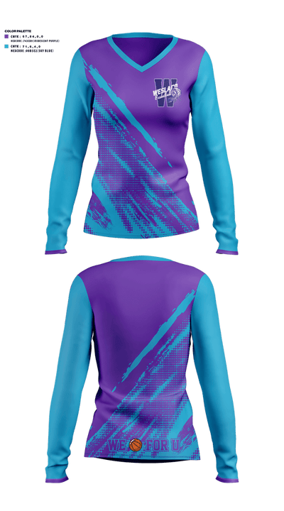Weslaco Scorpions 41640937 Women's Long Sleeve V-neck Shirt - 2