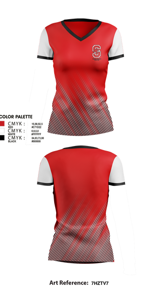 Womens Short Sleeve Vneck Shirt, Saranac RedHawks (Saranac Wrestling Club), Wrestling, Teamtime, Team time, sublimation, custom sports apparel, team uniforms, spirit wear, spiritwear, sports uniforms, custom shirts, team store, custom team store, fundraiser sports, apparel fundraiser