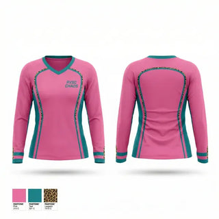 Womens Long Sleeve Vneck Shirt, RVSC CHAOS, Women's Soccer, Teamtime, Team time, sublimation, custom sports apparel, team uniforms, spirit wear, spiritwear, sports uniforms, custom shirts, team store, custom team store, fundraiser sports, apparel fundraiser