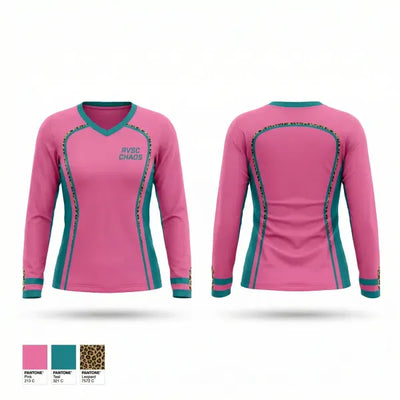 RVSC CHAOS 29376046 Women's Long Sleeve V-neck Shirt - 1