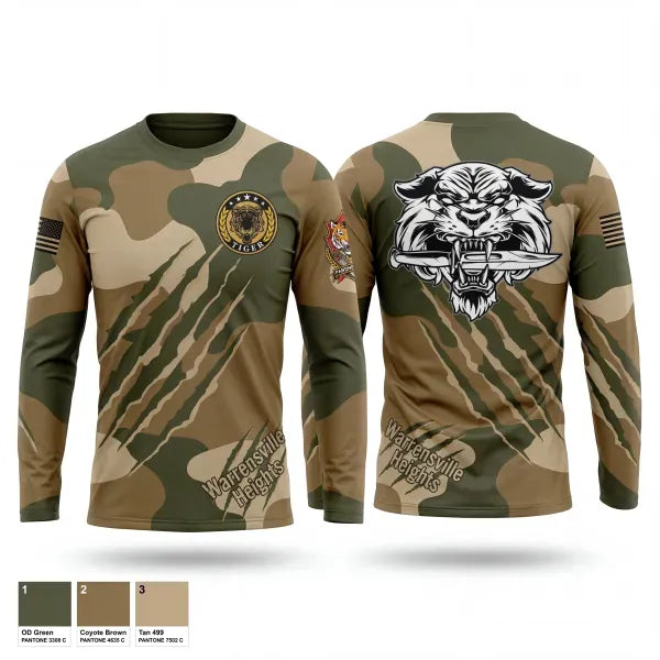 Long Sleeve Performance Shirt, Warrensville Hts JROTC, Army, Teamtime, Team time, sublimation, custom sports apparel, team uniforms, spirit wear, spiritwear, sports uniforms, custom shirts, team store, custom team store, fundraiser sports, apparel fundraiser