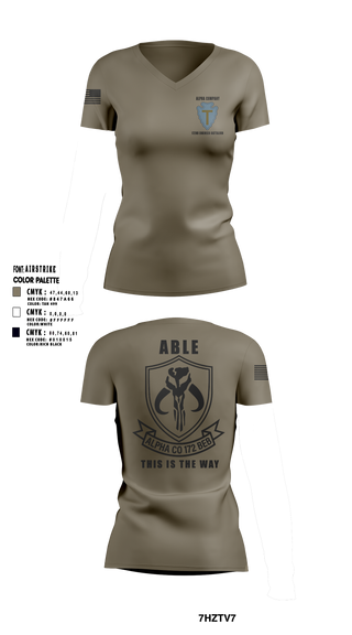 Womens Short Sleeve Vneck Shirt, A Co 172 BEB, National Guard, Teamtime, Team time, sublimation, custom sports apparel, team uniforms, spirit wear, spiritwear, sports uniforms, custom shirts, team store, custom team store, fundraiser sports, apparel fundraiser