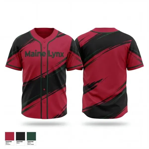 Full Button Baseball Jersey, Maine Lynx, Baseball, Teamtime, Team time, sublimation, custom sports apparel, team uniforms, spirit wear, spiritwear, sports uniforms, custom shirts, team store, custom team store, fundraiser sports, apparel fundraiser