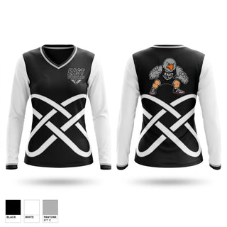 Womens Long Sleeve Vneck Shirt, Thunderhawks, Wrestling, Teamtime, Team time, sublimation, custom sports apparel, team uniforms, spirit wear, spiritwear, sports uniforms, custom shirts, team store, custom team store, fundraiser sports, apparel fundraiser