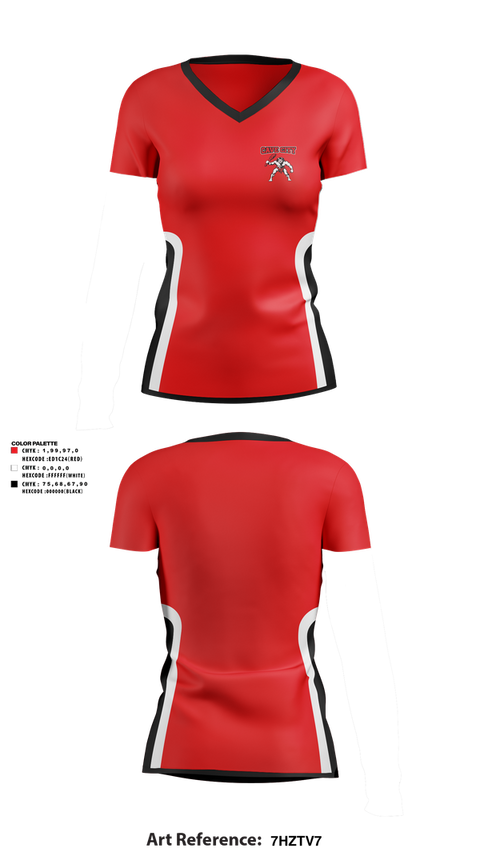Womens Short Sleeve Vneck Shirt, Cave City, Women's Basketball, Teamtime, Team time, sublimation, custom sports apparel, team uniforms, spirit wear, spiritwear, sports uniforms, custom shirts, team store, custom team store, fundraiser sports, apparel fundraiser