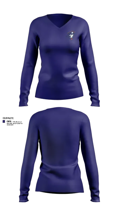 Kate Duncan Smith DAR School Volleyball 52095920 Women's Long Sleeve V-neck Shirt - 53